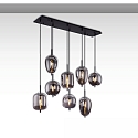 H�ngeleuchte SMOKY GLASS, 8-flammig, 8x E27 (exkl.), Stahl schwarz / Rauchglas