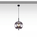 H�ngeleuchte INFINITY SMOKY GLASS 25, rund, 1-flammig, E27 (exkl.), Stahl schwarz / Rauchglas
