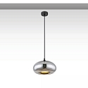 H�ngeleuchte INFINITY OVAL, 1-flammig, E27 (exkl.), Metall schwarz / Glas Chrom