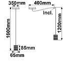 ISOLED Aufbau-H�ngeleuchte RUND, IP20, � 35cm mit 3 Haken, 3x Fassung E27 (Leuchtmittel exkl.), 160cm Kabel, Stahl, schwarz matt