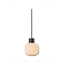 Pendelleuchte INFINITY WHITE GLASS ROUND, � 20cm / L 14.5cm, E27 (exkl.), offenes Kabel 300cm, schwarz / Opalglas wei�