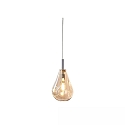 Pendelleuchte INFINITY GLASS, E14 (exkl.), offenes Kabel 300cm, schwarz, AMBER / Bernstein-Glas