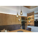 ISOLED pendant luminaire INFINITY AMBER GLASS with open cable, 2-pole E14 IP20, chrome, glossy dimmable