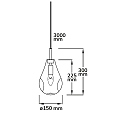 ISOLED pendant luminaire INFINITY AMBER GLASS with open cable, 2-pole E14 IP20, chrome, glossy dimmable