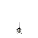 Pendelleuchte INFINITY CLEAR / BLACK, Doppelschirm, E14 (exkl.), offenes Kabel 300cm, innen Rauchglas / au�en Klarglas
