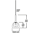 ISOLED Pendelleuchte INFINITY CLEAR / WHITE, Doppelschirm, E14 (exkl.), offenes Kabel 300cm, innen Opalglas / au�en Klarglas