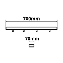 ISOLED canopy INFINITY LONG BLACK 2 2-fold, long, without lamp socket