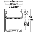 ISOLED LED Aufbauprofil LAMP30 Aluminium, mit Stauraum f�r Treiber und Zubeh�r, 200cm, wei� RAL 9003