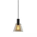 pendant luminaire INFINITY CONCAVE GLASS conical E27 IP20, amber, black dimmable