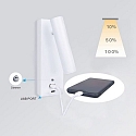 LED Leseleuchte, IP42, mit USB-A und USB-C Ladebuchse, 3W 3000K 165lm 30�, CRi >90, 3 Stufen dimmbar, verstellbar, wei�