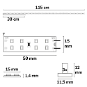 ISOLED LED T5/T8 Umr�st-Platine, IP20, 115cm, 184 LED, MiniAMP-Steckanschluss + Haltemagnete, 24V, 170 lm/W, ohne Cover, k�rzbar