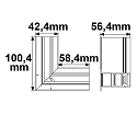 ISOLED Zubeh�r f�r NV-Einbauschiene TRACK48 - Eckschiene 90� horizontal, nicht stromf�hrend, schwarz