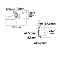 Zubeh�r f�r NV-Einbau- und Aufbauschiene TRACK48 (FLAT) - Montageclip, 2 St�ck, schwarz