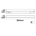 ISOLED track spot LINEAR LINE+ 30CM - TRACK48 (DALI) rigid, DALI controllable, magnetic mounting IP20, black dimmable