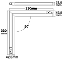 ISOLED LED Eckleuchte 90� vertikal f�r NV-Schienensystem TRACK48, 48V DC, 20W 3000K 120�, CRI90, schaltbar, schwarz