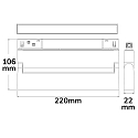 ISOLED LED Linear-Schienen-Strahler 22cm f�r NV-Schienensystem TRACK48, 48V DC, 12W 3000K 120�, CRI90, UGR<19, schwenkbar