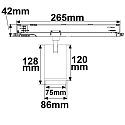 ISOLED 3-Phasen LED Schienen-Strahler, 42W, fokussierbar 20�-70�, CRI92, DALI dimmbar, schwenkbar, 3000K, wei� matt