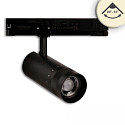 3-phase spot 24W - 20�-55� (DALI) rigid, DALI controllable, focusable IP20, black dimmable