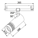 3-phase spot 24W - 20�-55� (DALI) rigid, DALI controllable, focusable IP20, black dimmable