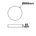 ISOLED LED H�ngeleuchte RUND, IP42, � 80cm, 60/70W (multi) 2700/3000/4000K (CCT Switch) 7200/8400lm, UGR<19 2H, dimmbar, exkl. Kabel