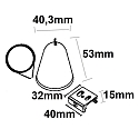 ISOLED Zubeh�r f�r 3-Phasen Schiene (DALI) - Seilabh�ngung mit Gegenst�ck inkl. Baldachin & Stahlseil, 1 Stk., wei�
