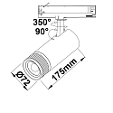 ISOLED 3-phase spot 24W - 20�-55� DIM swivelling, 2-pole, focusable IP20, black dimmable