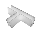 T-connector CORNER 90� HORIZONTAL - TRACK48 SURFACE isolated, mechanical, horizontal, white
