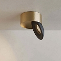 ISOLED LED Aufbauleuchte SPHERE, 10W, 2700K, 500lm, IP54, dimmbar, gold/schwarz