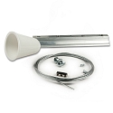 3-Phasen CLASSIC - Seilabh�ngung (1 Stk.) f�r Aufbau-Schiene, mit Montageplatte 12cm, inkl. Baldachin u. Stahlseil,  200cm