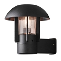 Outdoor wall luminaire HEIMDAL, E27 max. 60W, black aluminium / clear glass