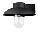 Konstsmide Outdoor wall luminaire MANI, E27 max. 60W, E27 max. 60W, black aluminium / clear glass
