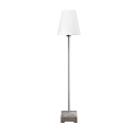 Konstsmide Terrace luminaire LUCCA BIG, IP44, height 130cm, E27 max. 60W, grey, aluminium / massive concrete base / white plastic shade