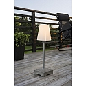 Konstsmide Terrace luminaire LUCCA SMALL, height 59cm, E27 max. 60W, grey, aluminium / massive concrete base / white plastic shade
