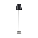 Konstsmide Terrace luminaire LUCCA BIG, IP44, height 130cm, E27 max. 60W, black aluminium / massive concrete base / Metallschirm