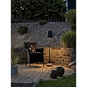 Konstsmide Terrace luminaire LUCCA BIG, IP44, height 130cm, E27 max. 60W, black aluminium / massive concrete base / Metallschirm