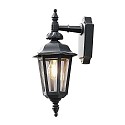 Konstsmide Wandleuchte PALLAS DOWN SMALL, H�he 42cm, E27 max. 60W, Schwarz, Aluminium / Rauch-Acrylglas