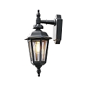Konstsmide Wandleuchte PALLAS DOWN SMALL, H�he 42cm, E27 max. 60W, Schwarz, Aluminium / Rauch-Acrylglas
