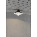 Outdoor HighPower LED ceiling luminaire VEGA, IP44, 2W 3000K 700lm, black aluminium / clear glass