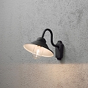 Outdoor wall luminaire VEGA, E27 max. 60W, black aluminium / clear glass