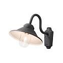 Konstsmide Outdoor wall luminaire VEGA, E27 max. 60W, black aluminium / clear glass