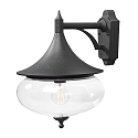 Wall luminaire LIBRA, E27 max. 100W, black aluminium / clear glass