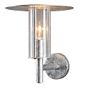 Konstsmide Outdoor wall luminaire MODE, protected against vandalism, E27 max. 60W, galvanised steel, clear polycarbonate glass