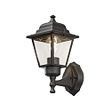 Wandleuchte, 1-flammig aufw�rts SMALL, IP23, E27 max. 60W, E27 max. 60W, Schwarz, Aluminium / Klarglas