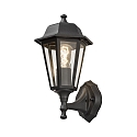 Wandleuchte, 1-flammig aufw�rts BIG, IP23, E27 max. 60W, E27 max. 60W, Schwarz, Aluminium / Klarglas