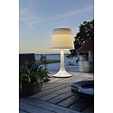 Konstsmide Solar HighPower LED table luminaire ASSISI, IP44, 0.5W 4500K, white plastic base / satined shade