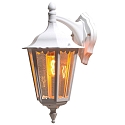 Outdoor wall luminaire FIRENZE DOWN, E27 max. 100W, white aluminium / clear glass