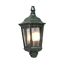Outdoor wall luminaire FIRENZE, E27 max. 100W, green, aluminium / clear glass