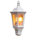 Outdoor wall luminaire FIRENZE with motion detector, E27 max. 100W, white aluminium / clear glass