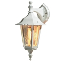 Outdoor wall luminaire FIRENZE DOWN, E27 max. 60W, white aluminium / clear glass