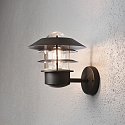Au�en-Wandleuchte MODENA UP SMALL, E27 max. 60W, Schwarz, Aluminium / Klarglas